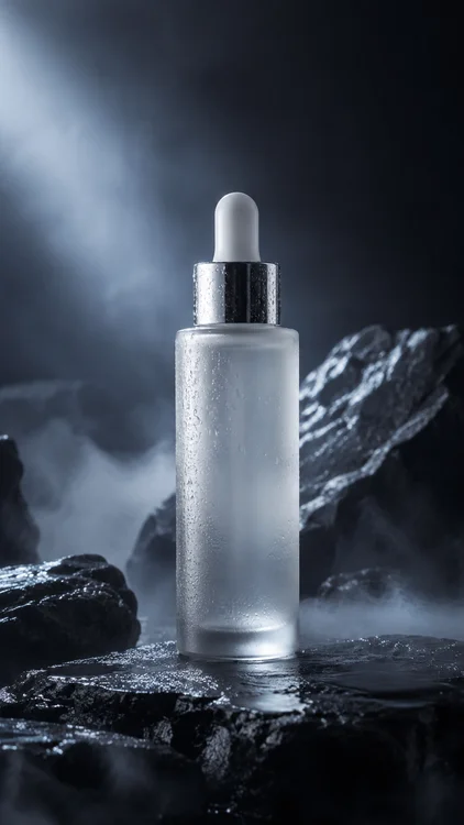 Frost-Glass Serum · 精华瓶凝露：作者公开配图 · 非本站生成成片